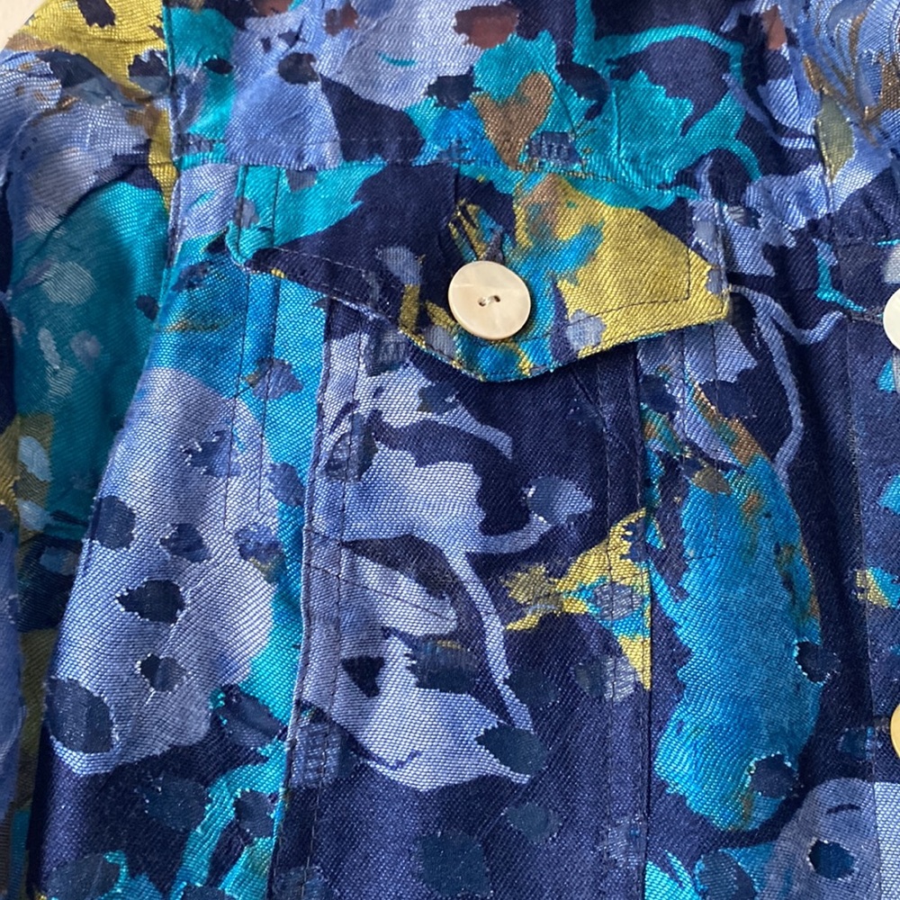 Ruby Rd Blue And Green Collared Top - image 3